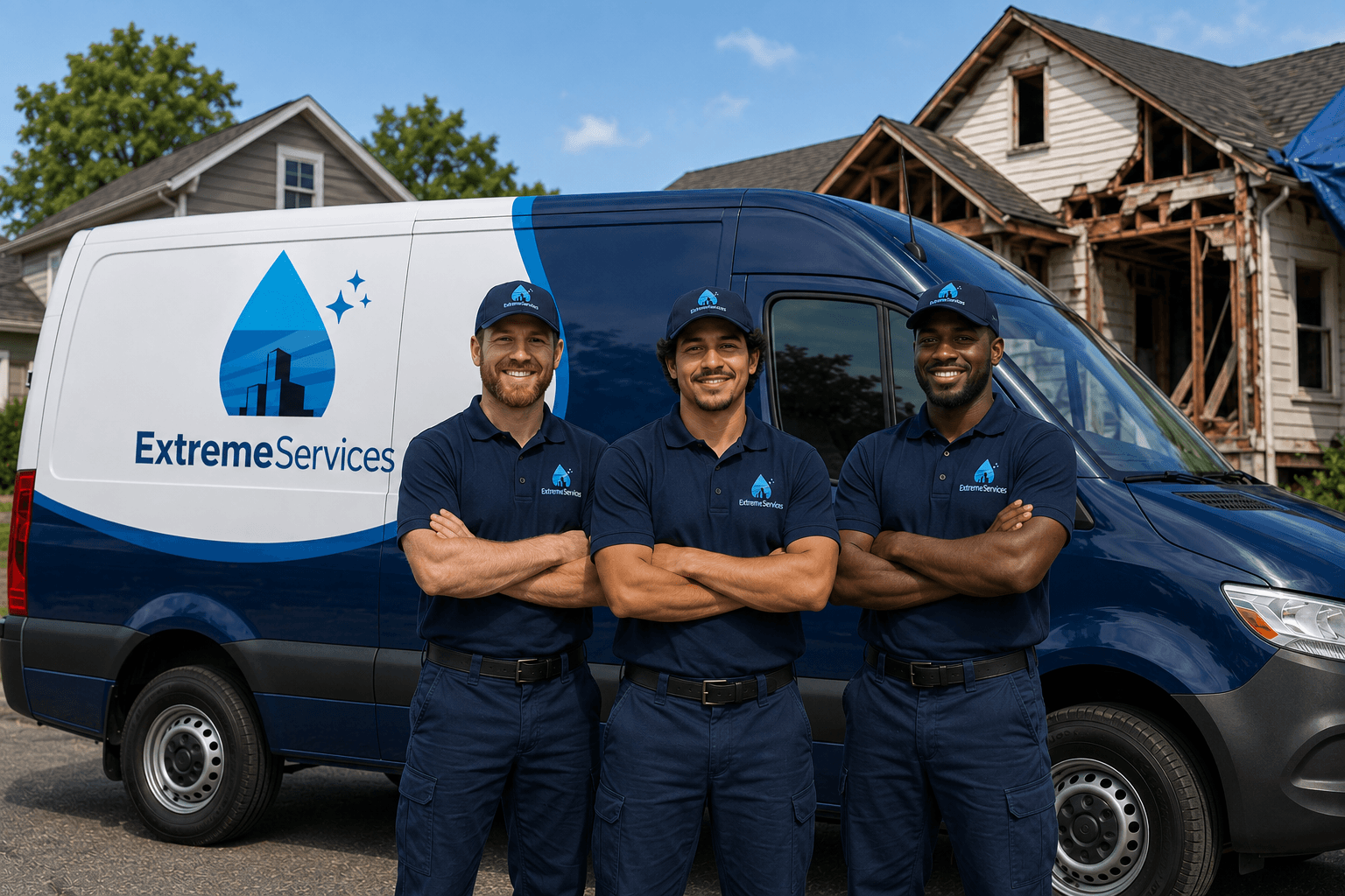 Extreme Services carpet cleaning team on site in Birmingham, AL